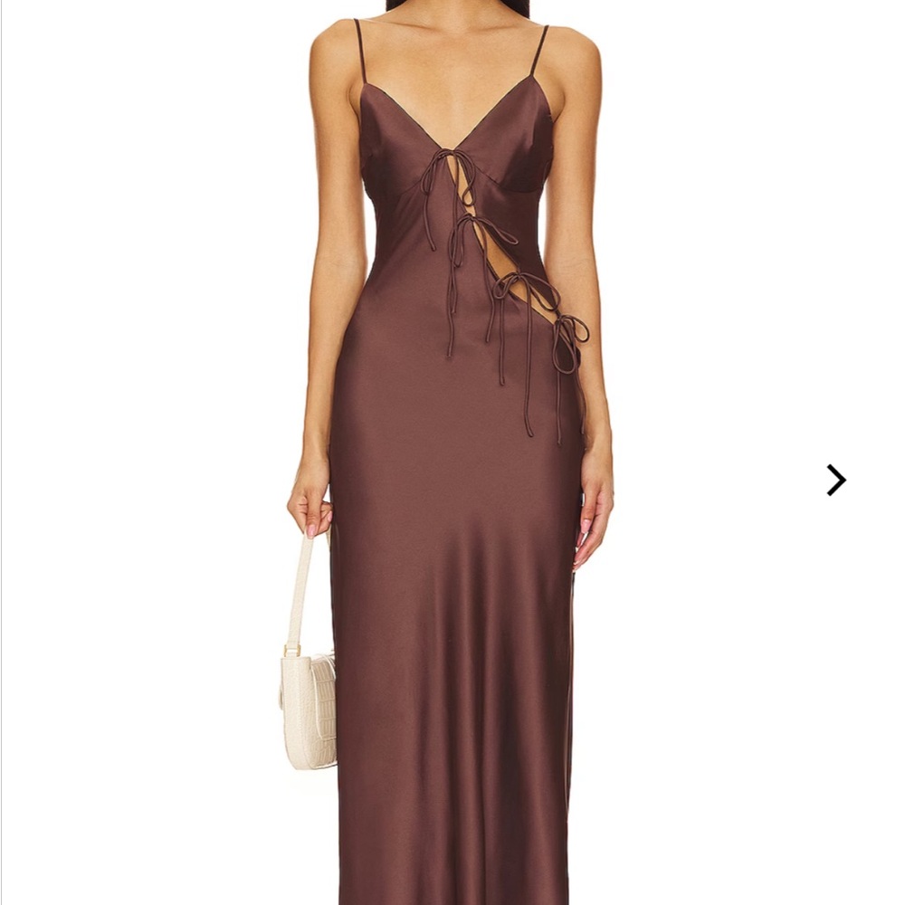 REVOLVE - Lioness -Chocolate Lace-Up Maxi Dress